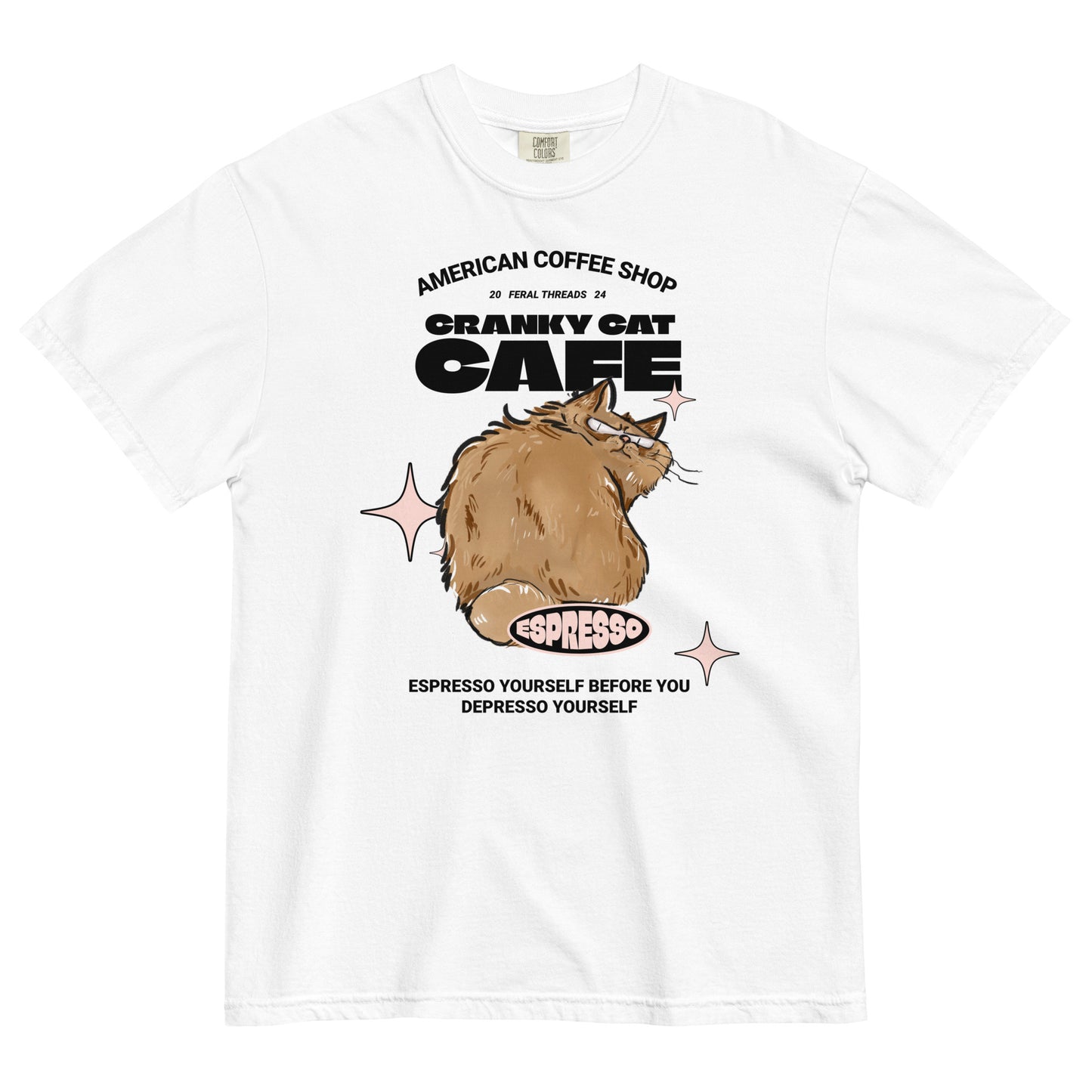 CRANKY CAT CAFE graphic tee