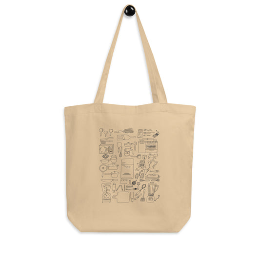 RETRO KITCHEN ACCESSORIES line art Eco Tote Bag