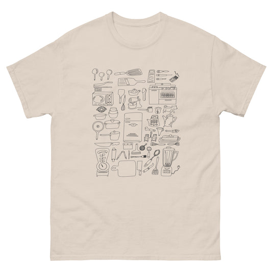 RETRO KITCHEN ACCESSORIES line art unisex classic tee