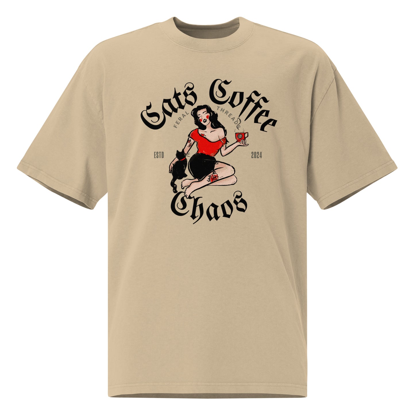 CATS COFFE CHAOS graphic tee