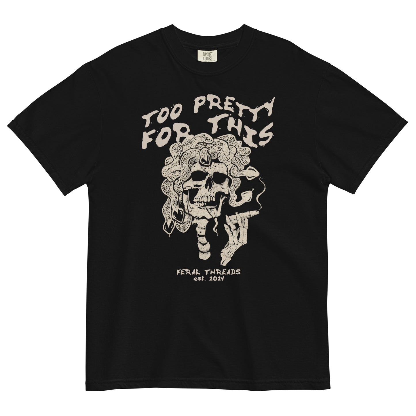 TOO PRETTY FOR THIS skull graphic tee