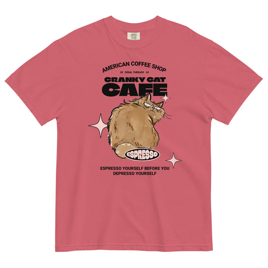 CRANKY CAT CAFE graphic tee